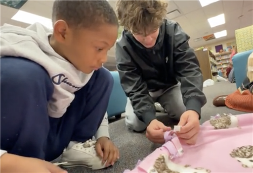Students working in the classroom